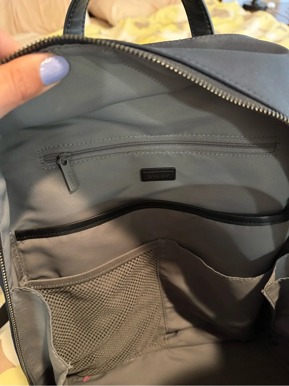 Away Navy Backpack with Front Zip Pocket